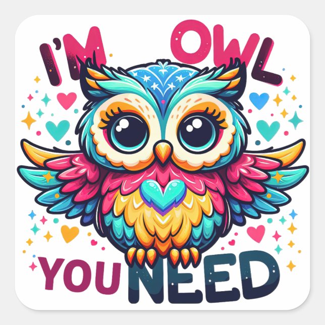 I'm owl you need square sticker (Front)