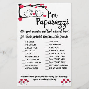 I'm paparazzi Game Card Love Bird Wedding