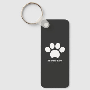 Im-Paw-Tant Rectangle Aluminium Keychain