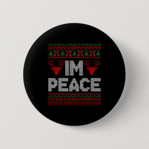 I'm Peace Couple Matching Christmas Ugly Sweater  6 Cm Round Badge