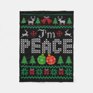 I'm Peace I Come In Couple Matching Ugly Christmas Fleece Blanket