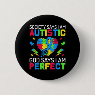 I'm Perfect Autism Awareness Kids Boys Puzzle Supp 6 Cm Round Badge