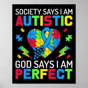 I'm Perfect Autism Awareness Kids Boys Puzzle Supp Poster