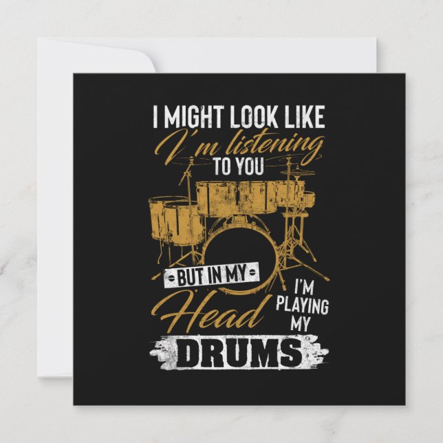 I'm Playing My Drums Thank You Card (Front)