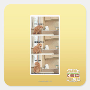 I'm poopin! square sticker
