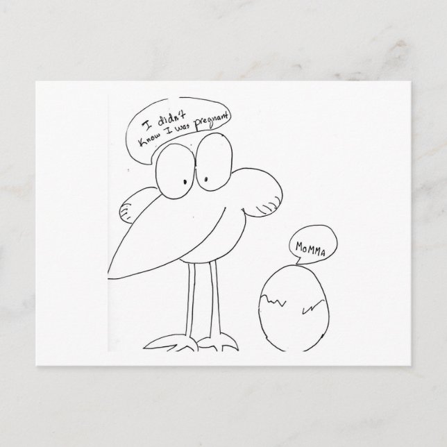 I'm pregnant!?! announcement postcard (Front)