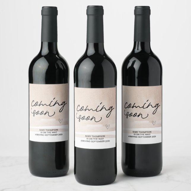 I'm Pregnant New Baby Pregnancy Announcement Mum W Wine Label (Bottles)