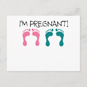 IM PREGNANT.png Announcement Postcard