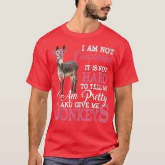I'm Pretty And Give Me Donkeys Funny Floral Donkey T-Shirt