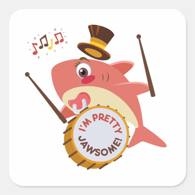 I'm Pretty Jawsome Pun Square Sticker (Front)