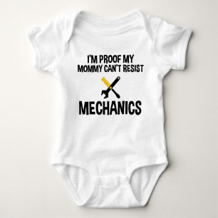 I'm Proof My Mummy Can't Resist Mechanics Funny Baby Bodysuit