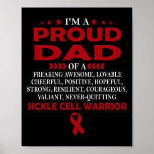 I'm Proud Dad Of Sickle Cell Warrior T Shirt Poster