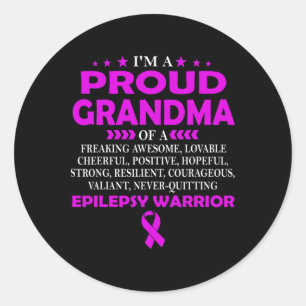 I'm Proud Grandma Of Epilepsy Warrior T Classic Round Sticker