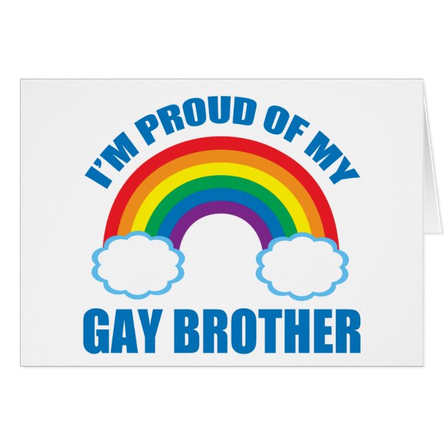 I'm Proud of My Gay Brother LGBT Coming Out Card (Front Horizontal)