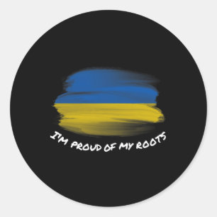 I'm Proud Of My Roots - Vintage Ukraine Flag Patri Classic Round Sticker