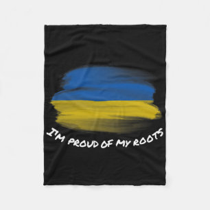 I'm Proud Of My Roots - Vintage Ukraine Flag Patri Fleece Blanket