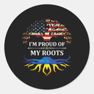 I'm Proud Of My Ukrainian Roots ~ Ukraine Classic Round Sticker