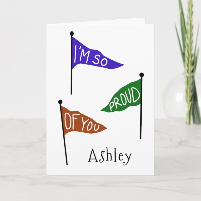I'm Proud of You Personalised Congratulations Card (Front)