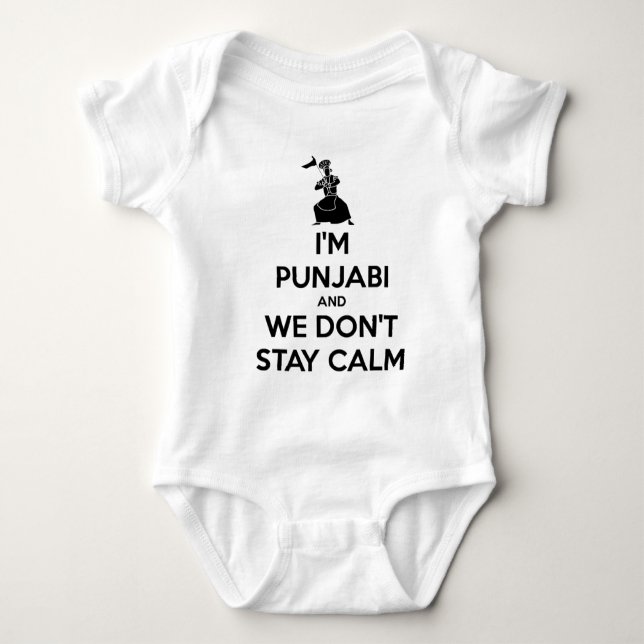 I'm Punjabi and We Don't Keep Calm Baby Bodysuit (Front)