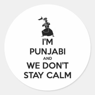 Im Punjabi And We Dont Keep Calm Baby Classic Round Sticker