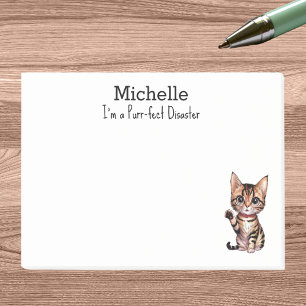 I'm Purr-fect Disaster,Cat Mom, Funny Personalized Post-it Notes