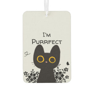 I'm Purrfect Cute Black Cat Air Freshener