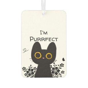 I'm Purrfect Cute Black Cat Air Freshener