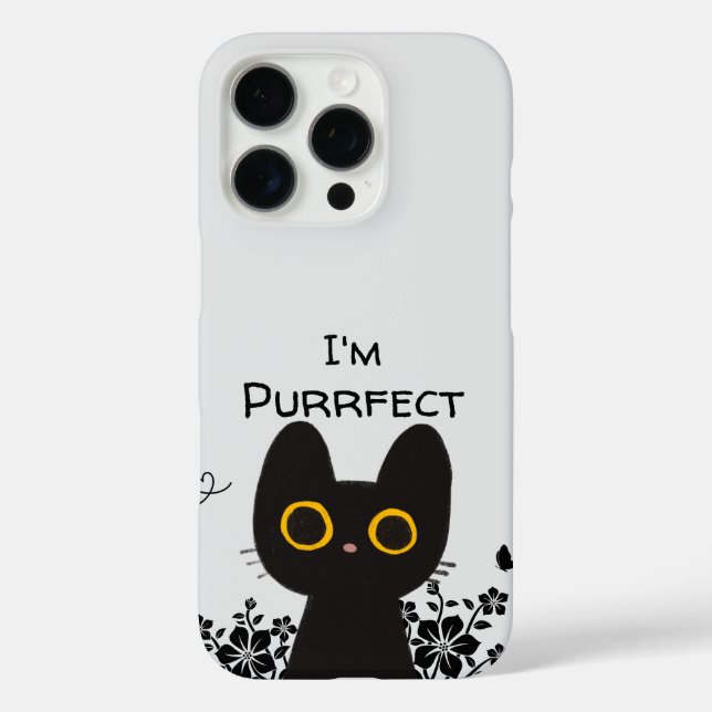 I'm Purrfect Cute Black Cat Case-Mate iPhone Case (Back)