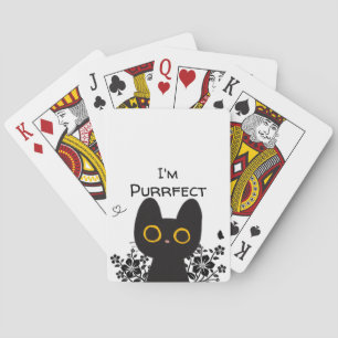 I'm Purrfect Cute Black Cat Playing Cards
