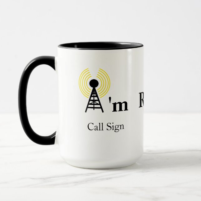 I'm Radio Active Ham Rado Mug & Call Sign (Left)