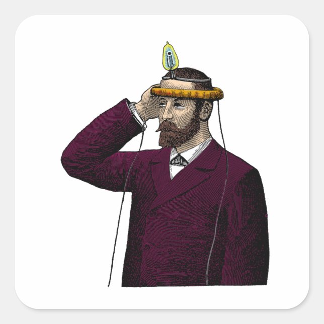 I'm Reading Your Mind - Vintage Illustration Square Sticker (Front)