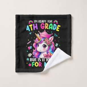 Im Ready for 4th Grade Unicorn First Day of School Wash Cloth