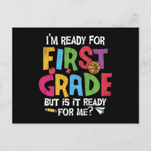 I'm Ready For First Grade School Teacher Kids Crew Postcard