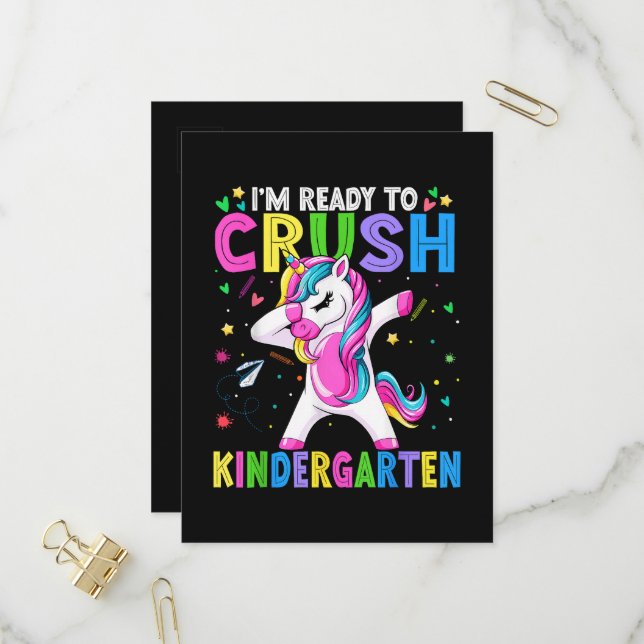 I'm Ready For Kindergarten Back To School Invitation Postcard (Front/Back In Situ)