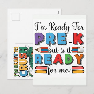 Im ready for prek but is it ready for me holiday postcard