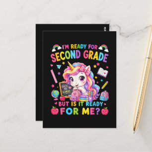 Im Ready for Second Grade Unicorn First Day Postcard
