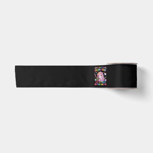 Im Ready for Second Grade Unicorn First Day Satin Ribbon (Front)