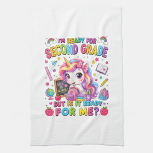 Im Ready for Second Grade Unicorn First Day Tea Towel