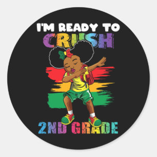 I'm Ready To Crush 2nd Grade Dabbing Girl Back To Classic Round Sticker
