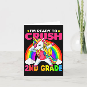 Im Ready To Crush 2nd Grade Dabbing Unicorn Back T Card