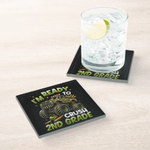 I'm Ready to Crush 2nd Grade Monster Truck Glass Coaster