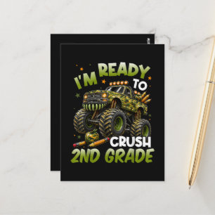 I'm Ready to Crush 2nd Grade Monster Truck Postcard