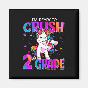 I'm Ready To Crush 2nd Grade Unicorn Back To Schoo Magnet