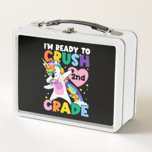I'm Ready To Crush 2nd Grade Unicorn Heart 1st Day Metal Lunch Box