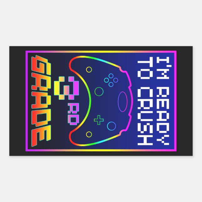 I'M READY TO CRUSH 3rd GRADE Rectangular Sticker (Front)