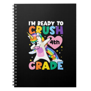 I'm Ready To Crush 4th Grade Unicorn Heart 1st Day Notebook