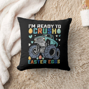 I'm Ready To Crush Easter Eggs Monster Truck Cushion