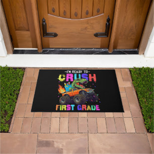 I'm Ready To Crush First Grade Dinosaur Truck Doormat