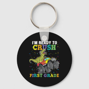 I'm Ready To Crush First Grade Monster Truck Dinos Key Ring