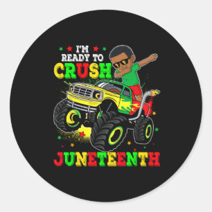 I'm Ready To Crush Juneteenth Funny Dabbing Black Classic Round Sticker